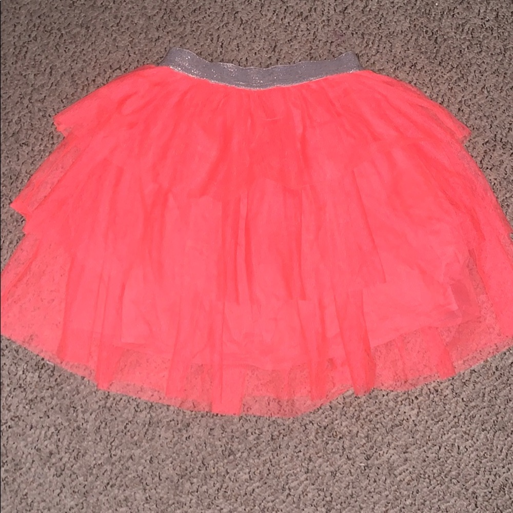 neon pink little girls skirt